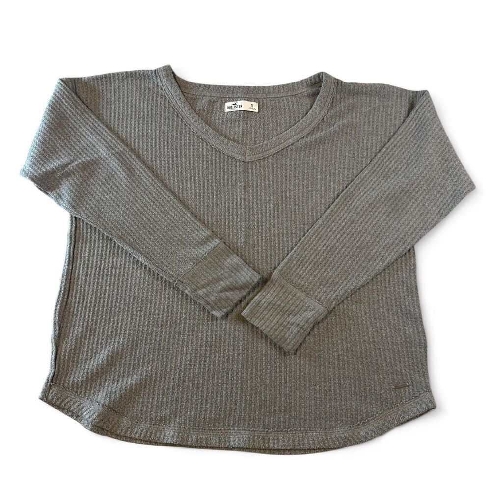 Hollister grey long sleeve crop top Size S #
